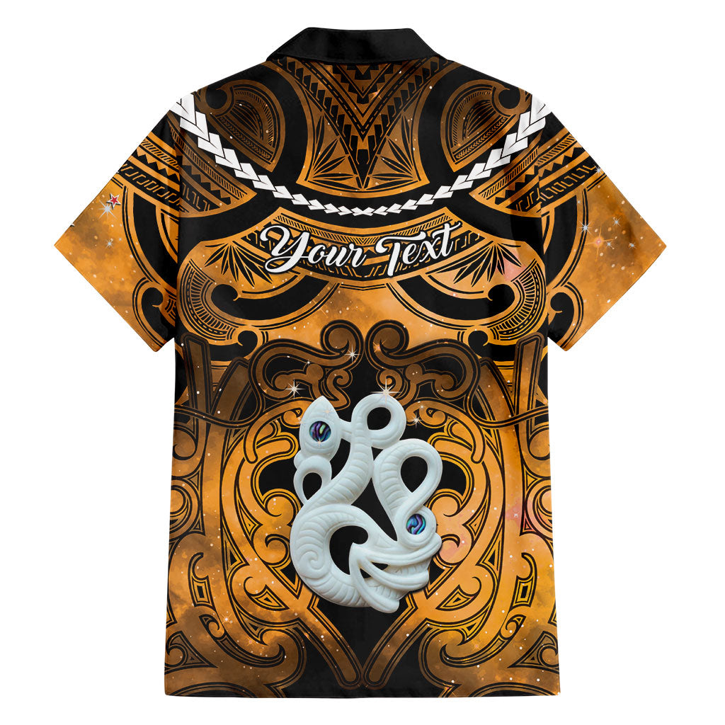 Personalised Maori Matariki Manaia Kowhai Family Matching Puletasi and Hawaiian Shirt Maori Kowhaiwhai Pattern Galaxy LT01 - Polynesian Pride
