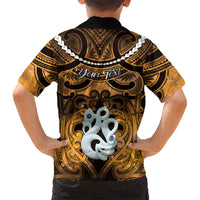 Personalised Maori Matariki Manaia Kowhai Family Matching Summer Maxi Dress and Hawaiian Shirt Maori Kowhaiwhai Pattern Galaxy LT01 - Polynesian Pride