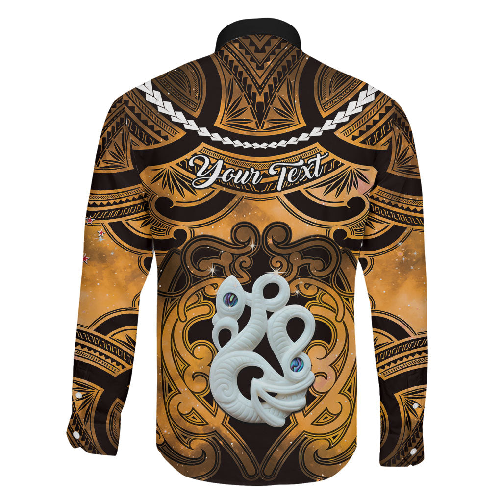 Personalised Maori Matariki Manaia Kowhai Family Matching Summer Maxi Dress and Hawaiian Shirt Maori Kowhaiwhai Pattern Galaxy LT01 - Polynesian Pride