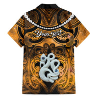 Personalised Maori Matariki Manaia Kowhai Family Matching Tank Maxi Dress and Hawaiian Shirt Maori Kowhaiwhai Pattern Galaxy LT01 - Polynesian Pride
