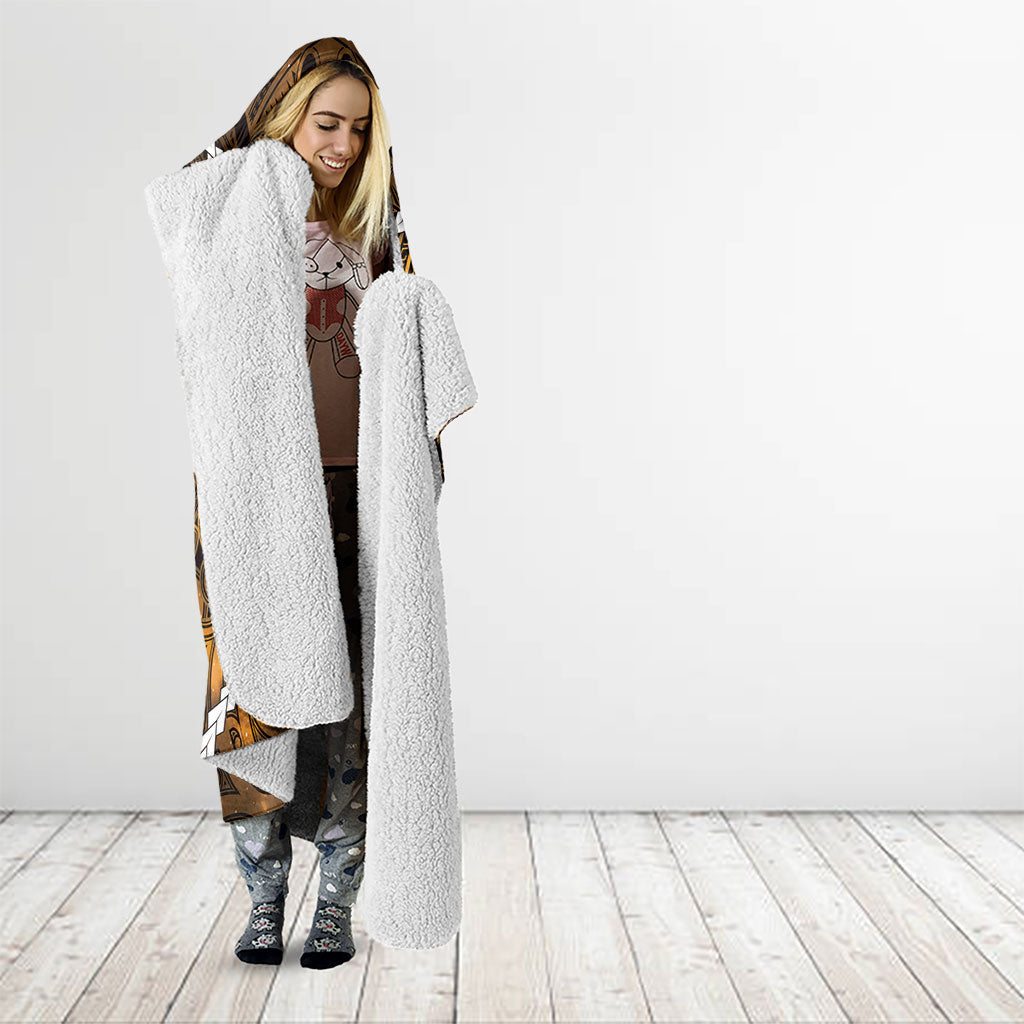 Maori Matariki Manaia Kowhai Hooded Blanket Maori Kowhaiwhai Pattern Galaxy