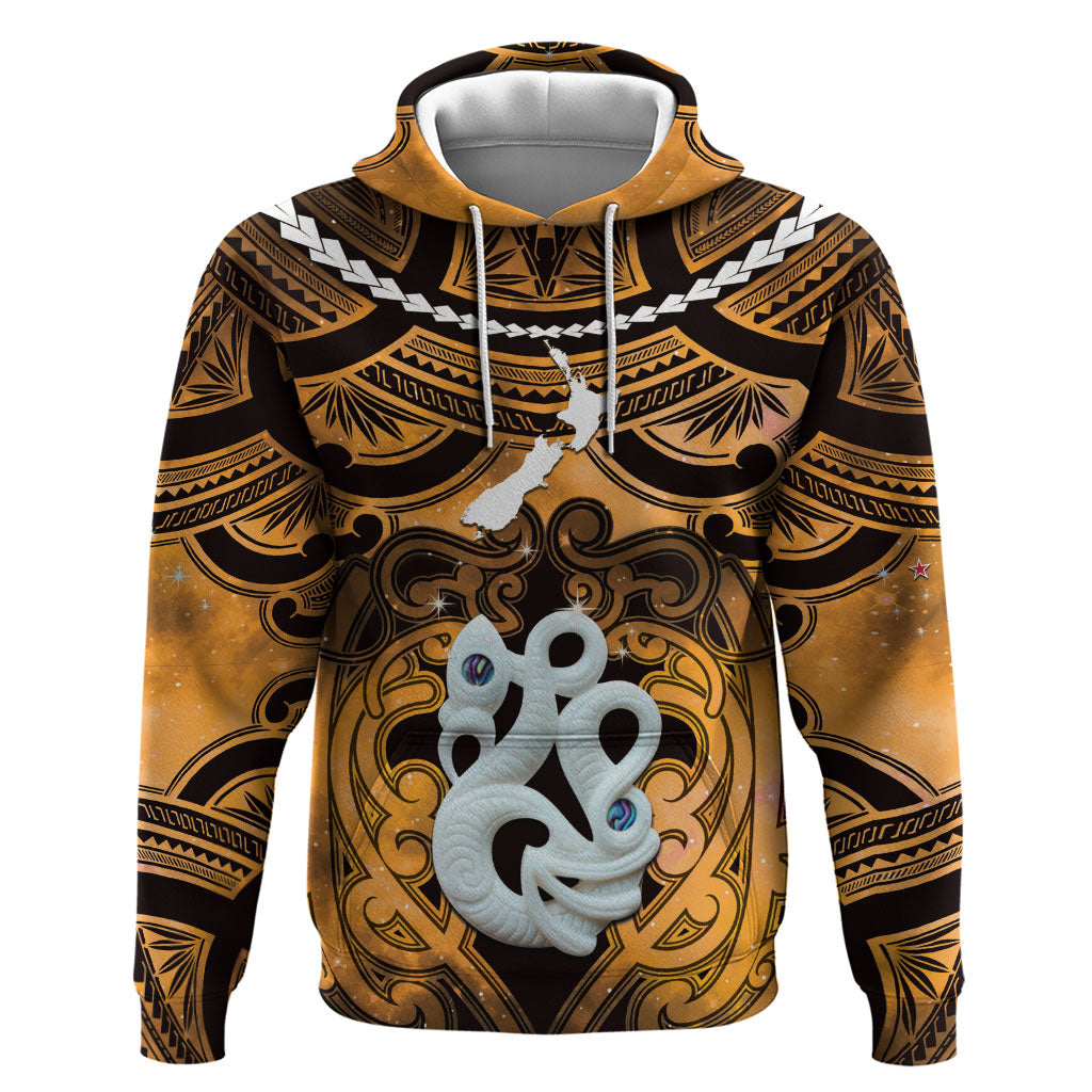Personalised Maori Matariki Manaia Kowhai Hoodie Maori Kowhaiwhai Pattern Galaxy