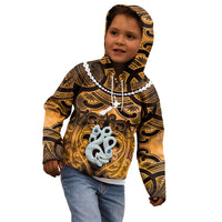 Personalised Maori Matariki Manaia Kowhai Kid Hoodie Maori Kowhaiwhai Pattern Galaxy