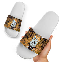 Maori Matariki Manaia Kowhai Slide Sandals Maori Kowhaiwhai Pattern Galaxy