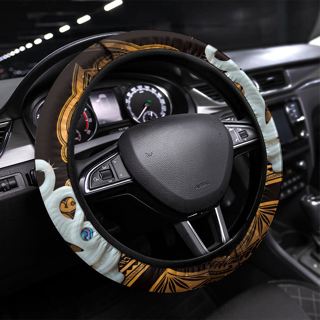 Maori Matariki Manaia Kowhai Steering Wheel Cover Maori Kowhaiwhai Pattern Galaxy