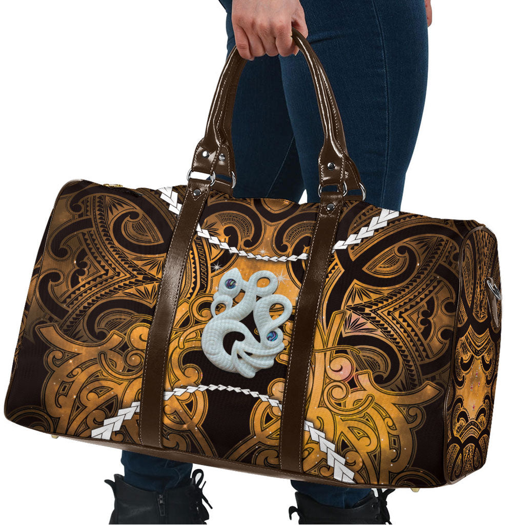 Maori Matariki Manaia Kowhai Travel Bag Maori Kowhaiwhai Pattern Galaxy