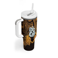 Personalised Maori Matariki Manaia Kowhai Tumbler With Handle Maori Kowhaiwhai Pattern Galaxy