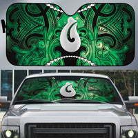 Maori Matariki Hei Matau Kakariki Auto Sun Shade Maori Kowhaiwhai Pattern Galaxy LT01 Green - Polynesian Pride