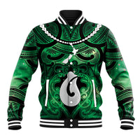 Personalised Maori Matariki Hei Matau Kakariki Baseball Jacket Maori Kowhaiwhai Pattern Galaxy