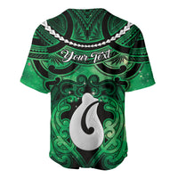 Personalised Maori Matariki Hei Matau Kakariki Baseball Jersey Maori Kowhaiwhai Pattern Galaxy
