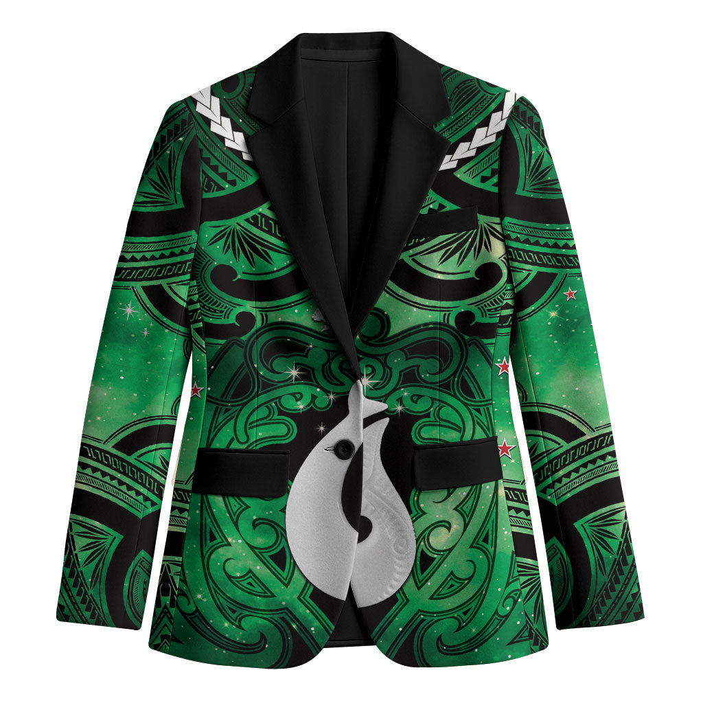 Personalised Maori Matariki Hei Matau Kakariki Blazer Maori Kowhaiwhai Pattern Galaxy
