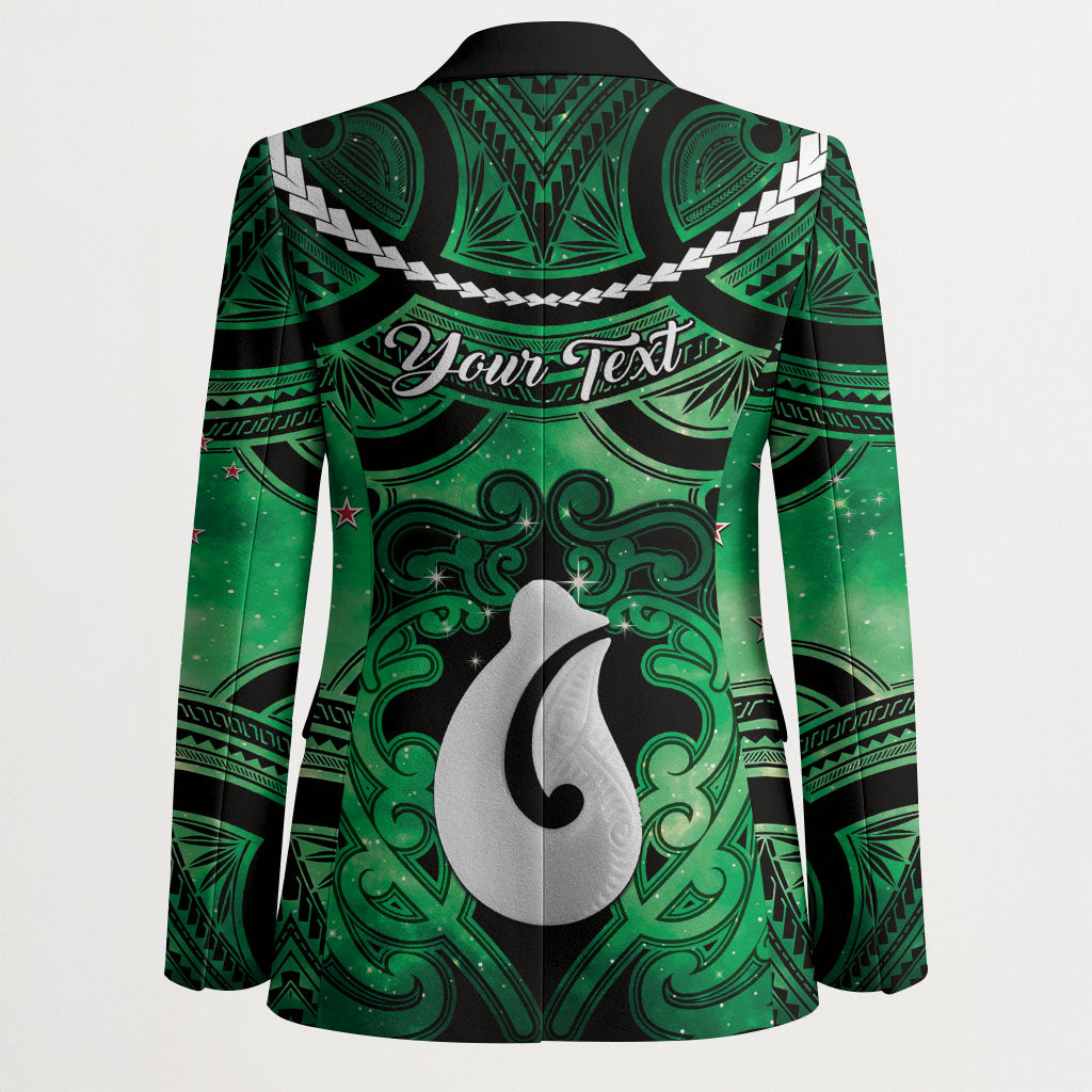 Personalised Maori Matariki Hei Matau Kakariki Blazer Maori Kowhaiwhai Pattern Galaxy