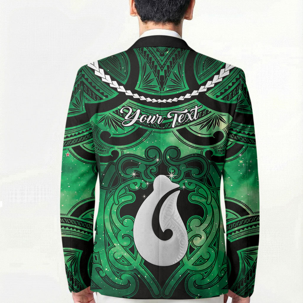 Personalised Maori Matariki Hei Matau Kakariki Blazer Maori Kowhaiwhai Pattern Galaxy