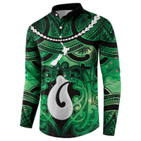 Personalised Maori Matariki Hei Matau Kakariki Button Sweatshirt Maori Kowhaiwhai Pattern Galaxy