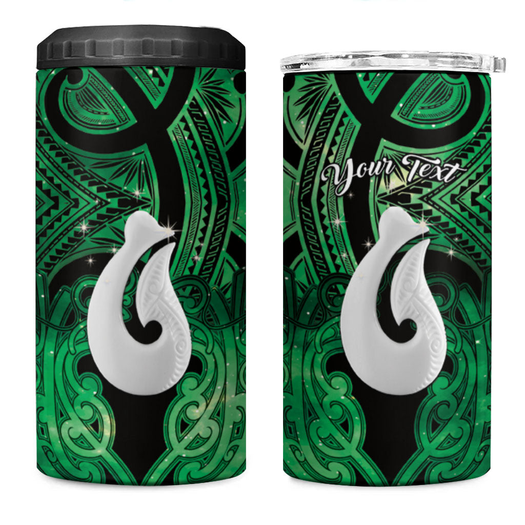 Personalised Maori Matariki Hei Matau Kakariki 4 in 1 Can Cooler Tumbler Maori Kowhaiwhai Pattern Galaxy
