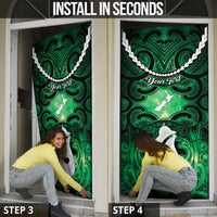Personalised Maori Matariki Hei Matau Kakariki Door Cover Maori Kowhaiwhai Pattern Galaxy