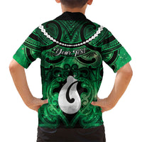 Personalised Maori Matariki Hei Matau Kakariki Family Matching Long Sleeve Bodycon Dress and Hawaiian Shirt Maori Kowhaiwhai Pattern Galaxy LT01 - Polynesian Pride