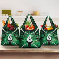Maori Matariki Hei Matau Kakariki Grocery Bag Maori Kowhaiwhai Pattern Galaxy