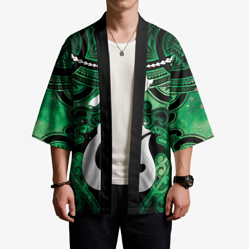 Personalised Maori Matariki Hei Matau Kakariki Kimono Maori Kowhaiwhai Pattern Galaxy