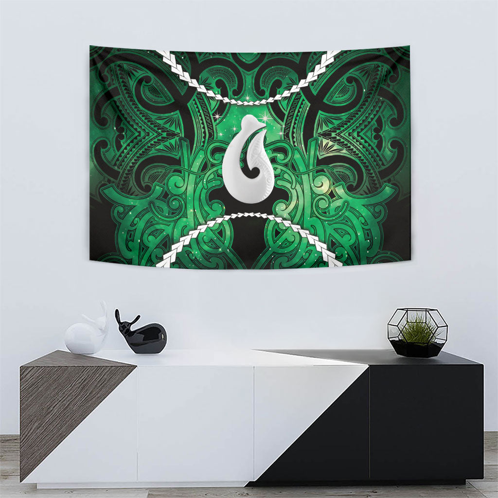 Maori Matariki Hei Matau Kakariki Tapestry Maori Kowhaiwhai Pattern Galaxy
