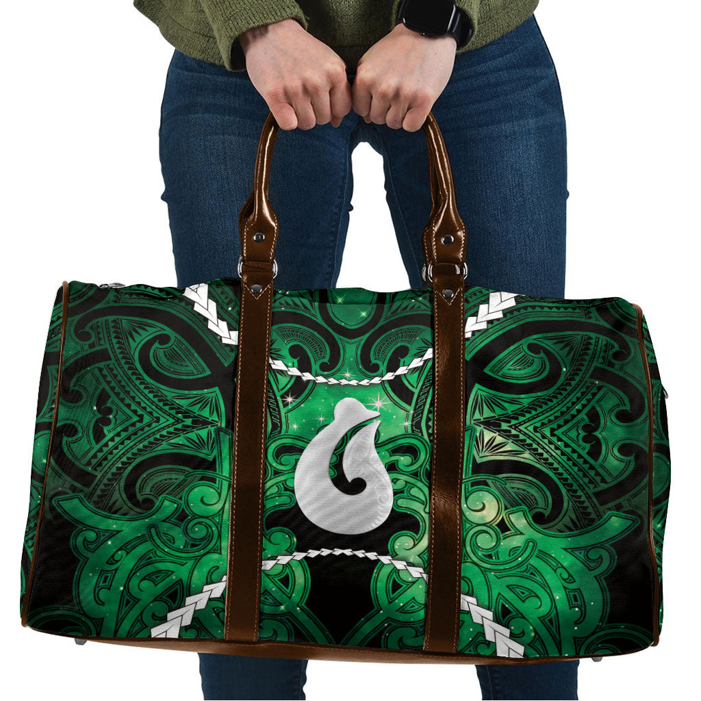 Maori Matariki Hei Matau Kakariki Travel Bag Maori Kowhaiwhai Pattern Galaxy