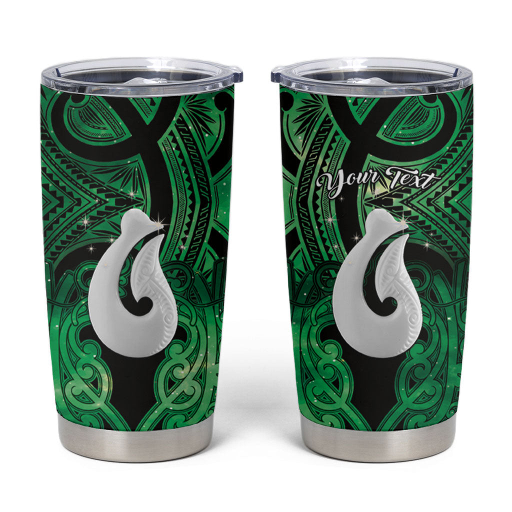 Personalised Maori Matariki Hei Matau Kakariki Tumbler Cup Maori Kowhaiwhai Pattern Galaxy