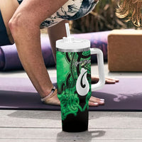 Personalised Maori Matariki Hei Matau Kakariki Tumbler With Handle Maori Kowhaiwhai Pattern Galaxy
