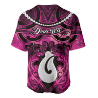 Personalised Maori Matariki Hei Matau Mawhero Baseball Jersey Maori Kowhaiwhai Pattern Galaxy
