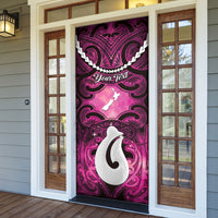 Personalised Maori Matariki Hei Matau Mawhero Door Cover Maori Kowhaiwhai Pattern Galaxy