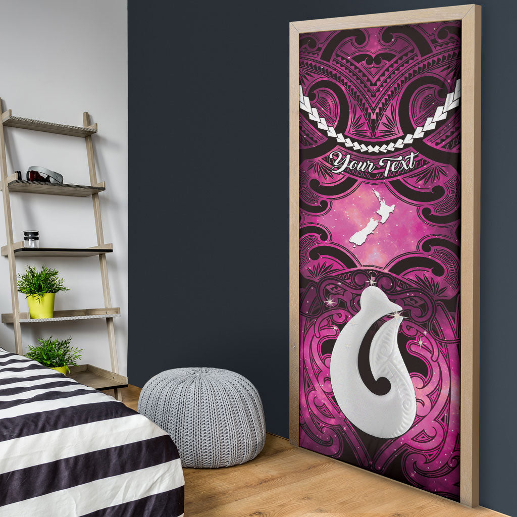 Personalised Maori Matariki Hei Matau Mawhero Door Cover Maori Kowhaiwhai Pattern Galaxy