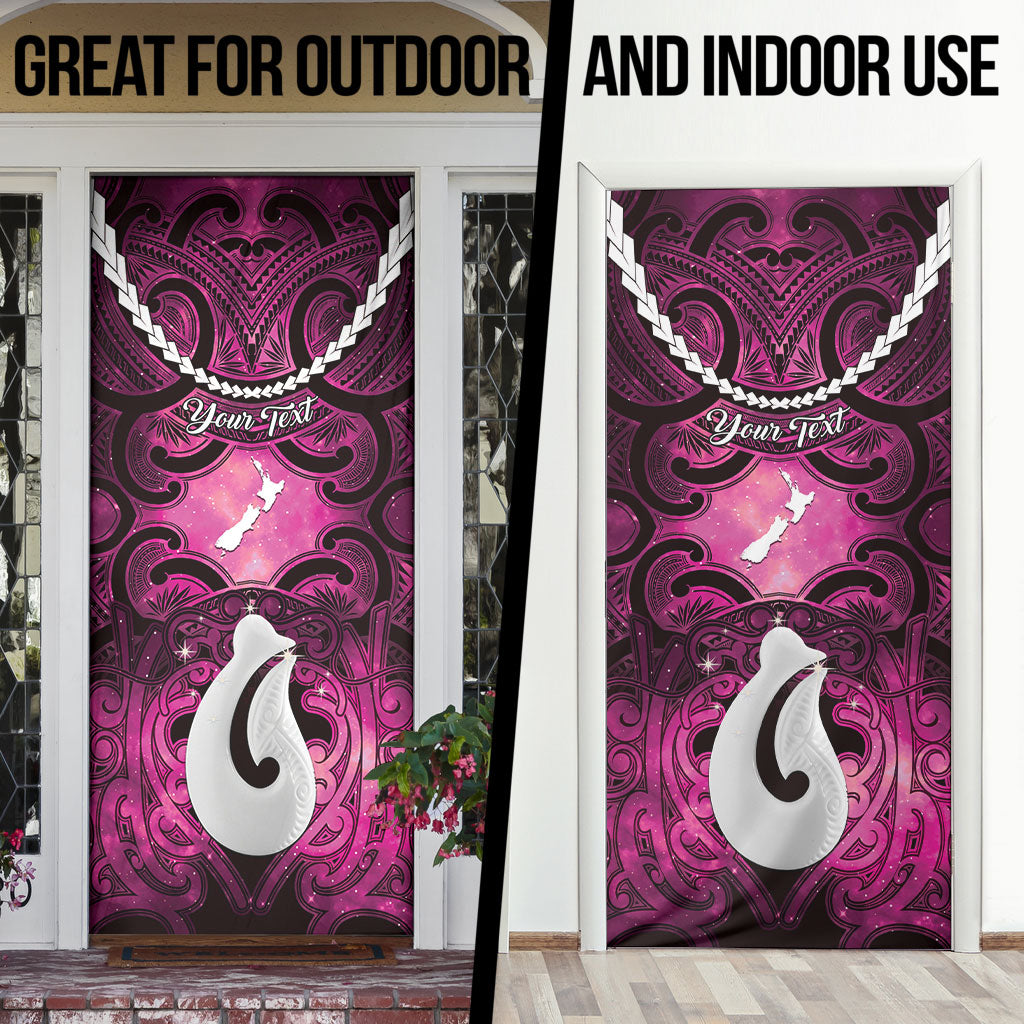 Personalised Maori Matariki Hei Matau Mawhero Door Cover Maori Kowhaiwhai Pattern Galaxy