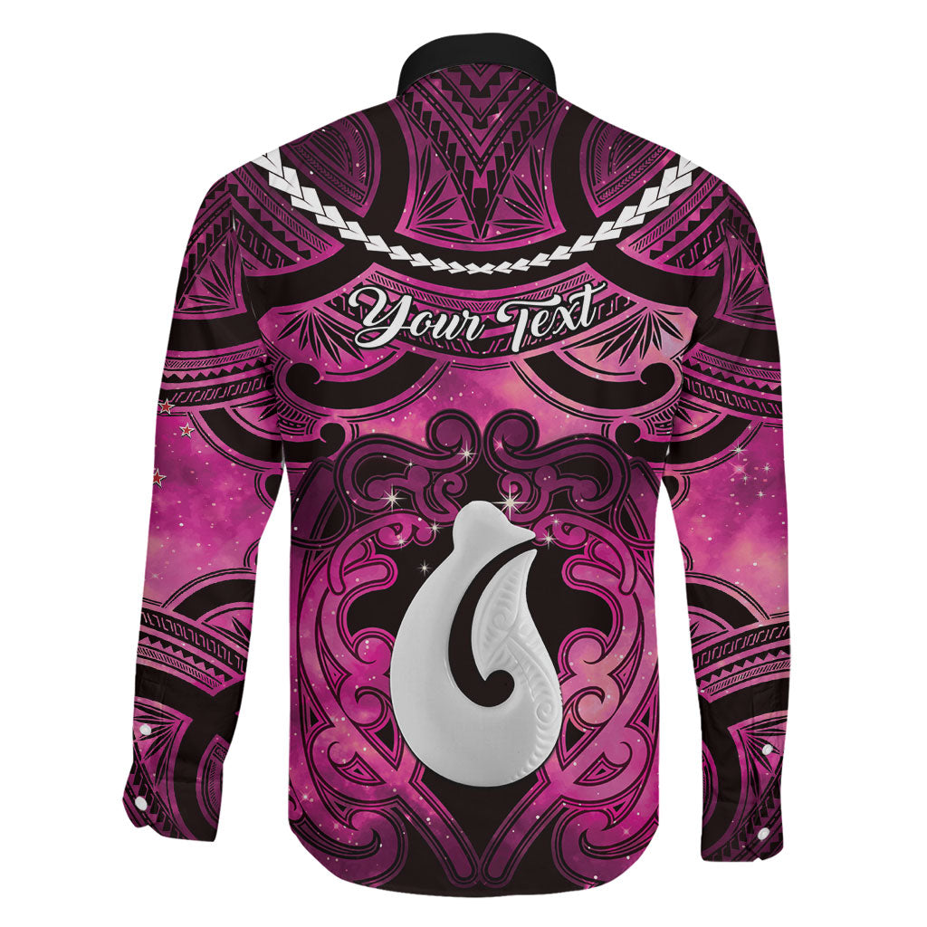 Personalised Maori Matariki Hei Matau Mawhero Family Matching Off Shoulder Maxi Dress and Hawaiian Shirt Maori Kowhaiwhai Pattern Galaxy LT01 - Polynesian Pride