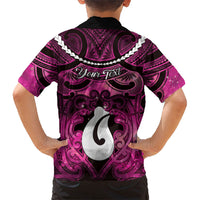 Personalised Maori Matariki Hei Matau Mawhero Family Matching Off Shoulder Short Dress and Hawaiian Shirt Maori Kowhaiwhai Pattern Galaxy LT01 - Polynesian Pride