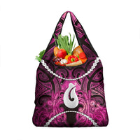 Maori Matariki Hei Matau Mawhero Grocery Bag Maori Kowhaiwhai Pattern Galaxy