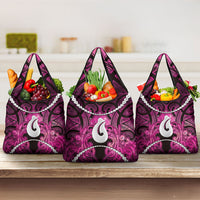 Maori Matariki Hei Matau Mawhero Grocery Bag Maori Kowhaiwhai Pattern Galaxy