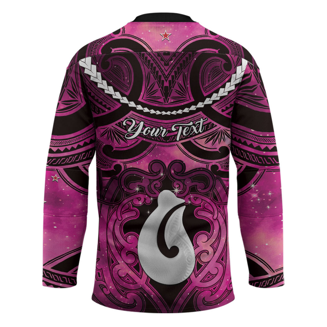 Personalised Maori Matariki Hei Matau Mawhero Hockey Jersey Maori Kowhaiwhai Pattern Galaxy
