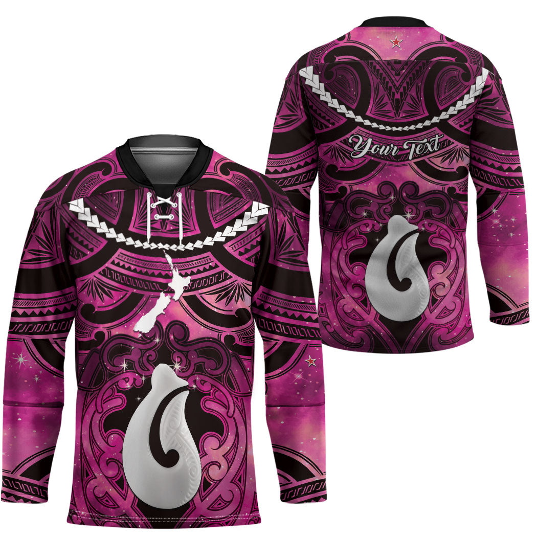 Personalised Maori Matariki Hei Matau Mawhero Hockey Jersey Maori Kowhaiwhai Pattern Galaxy