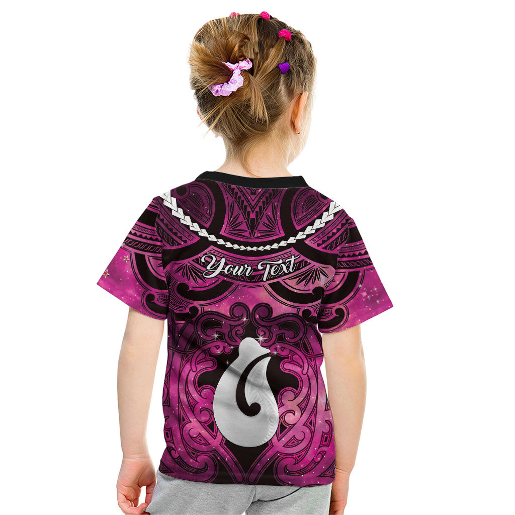 Personalised Maori Matariki Hei Matau Mawhero Kid T Shirt Maori Kowhaiwhai Pattern Galaxy