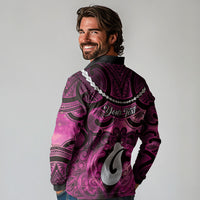 Personalised Maori Matariki Hei Matau Mawhero Long Sleeve Polo Shirt Maori Kowhaiwhai Pattern Galaxy