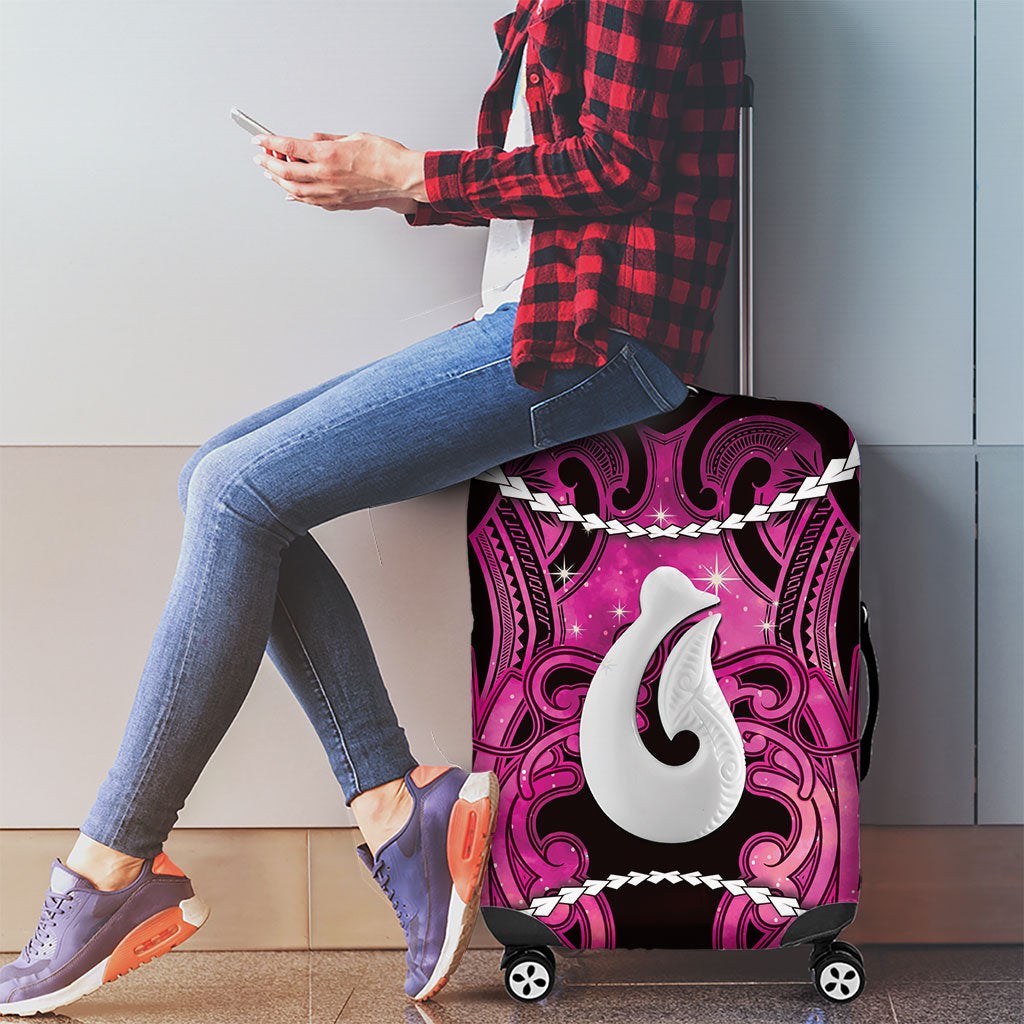 Maori Matariki Hei Matau Mawhero Luggage Cover Maori Kowhaiwhai Pattern Galaxy