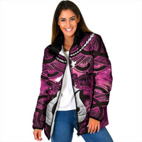 Personalised Maori Matariki Hei Matau Mawhero Padded Jacket Maori Kowhaiwhai Pattern Galaxy