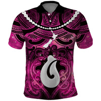 Personalised Maori Matariki Hei Matau Mawhero Polo Shirt Maori Kowhaiwhai Pattern Galaxy