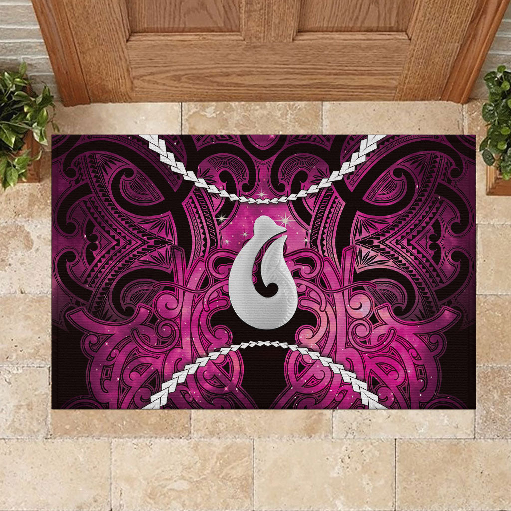 Maori Matariki Hei Matau Mawhero Rubber Doormat Maori Kowhaiwhai Pattern Galaxy