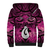 Personalised Maori Matariki Hei Matau Mawhero Sherpa Hoodie Maori Kowhaiwhai Pattern Galaxy
