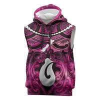 Personalised Maori Matariki Hei Matau Mawhero Sleeveless Hoodie Maori Kowhaiwhai Pattern Galaxy