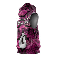 Personalised Maori Matariki Hei Matau Mawhero Sleeveless Hoodie Maori Kowhaiwhai Pattern Galaxy