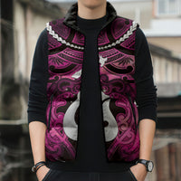 Personalised Maori Matariki Hei Matau Mawhero Sleeveless Puffer Jacket Maori Kowhaiwhai Pattern Galaxy