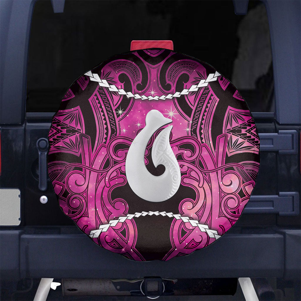 Maori Matariki Hei Matau Mawhero Spare Tire Cover Maori Kowhaiwhai Pattern Galaxy