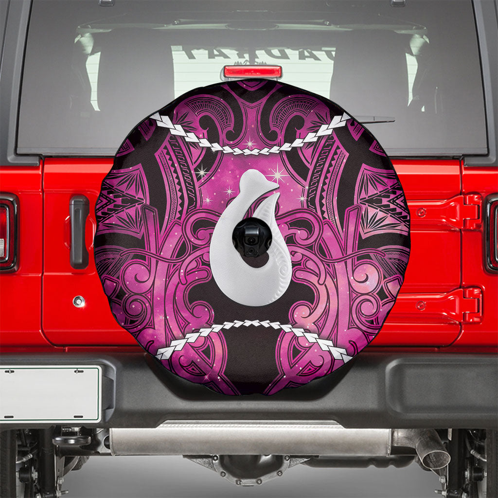 Maori Matariki Hei Matau Mawhero Spare Tire Cover Maori Kowhaiwhai Pattern Galaxy