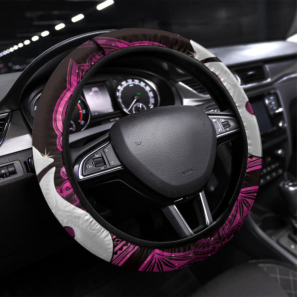 Maori Matariki Hei Matau Mawhero Steering Wheel Cover Maori Kowhaiwhai Pattern Galaxy